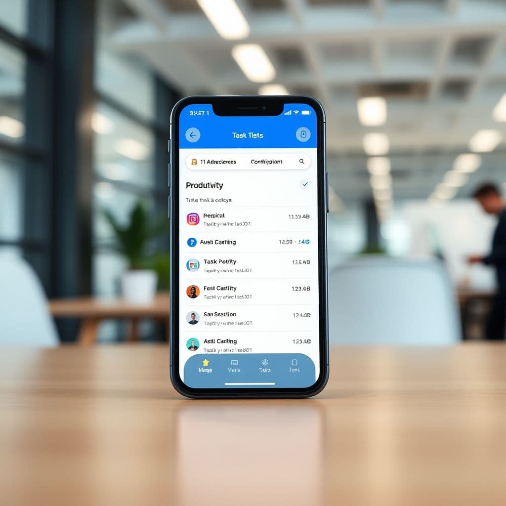 Conceptual interface of a freemium task management app.