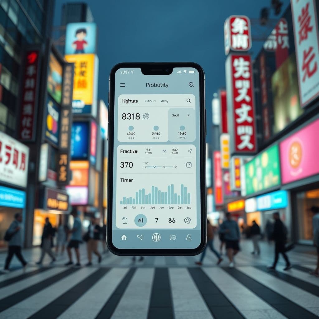 A sleek app interface showing personalized productivity routines.