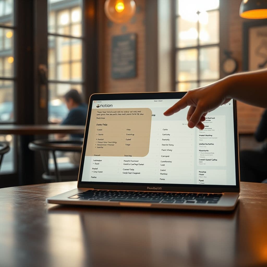 Conceptual interface of the SaaS guiding a Notion setup
