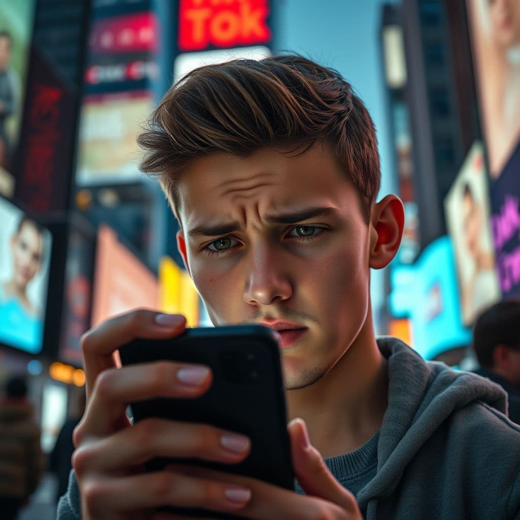 Frustrated user struggling with TikTok Shop Affiliate Program application on mobile device.