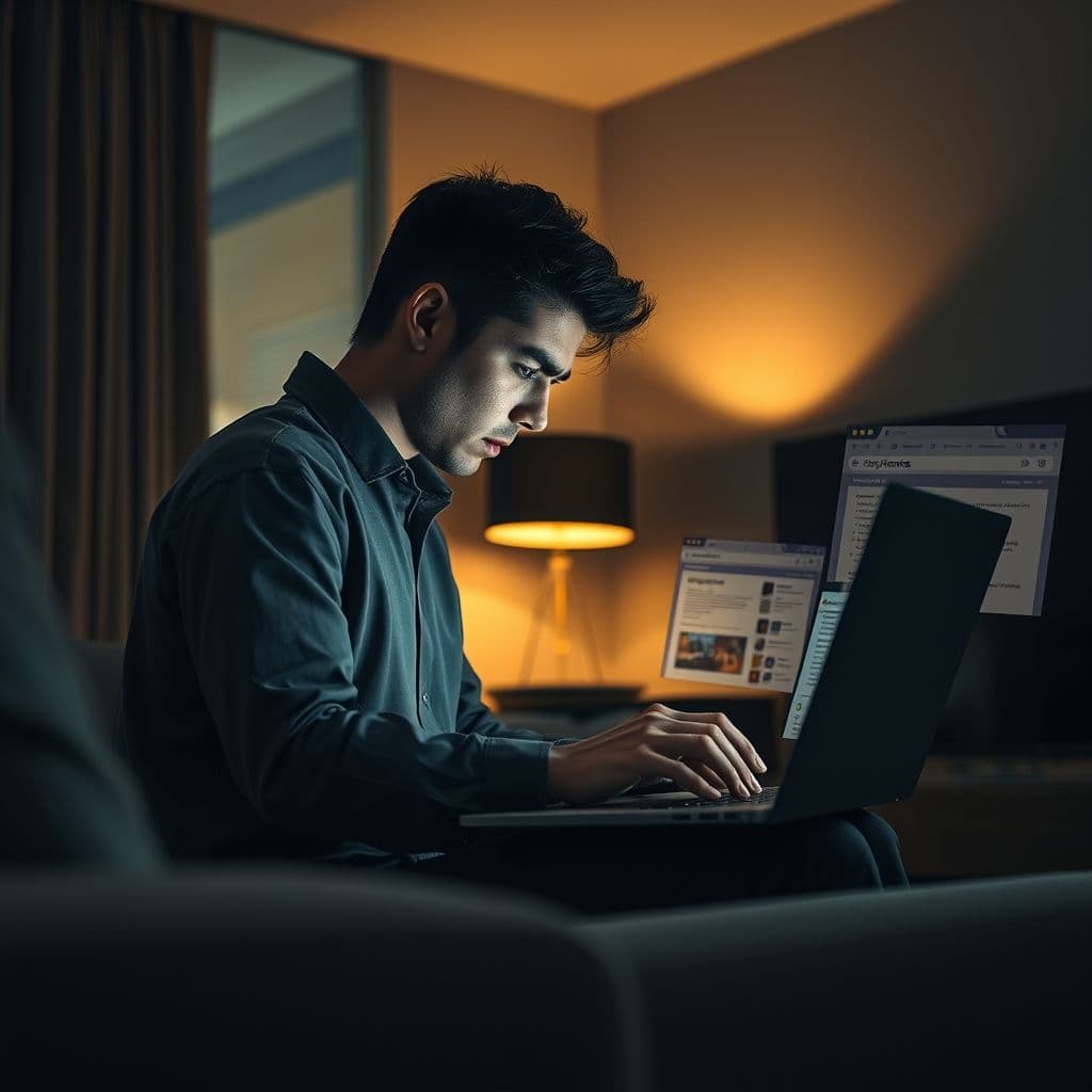 A frustrated job seeker surrounded by multiple browser tabs of job applications.
