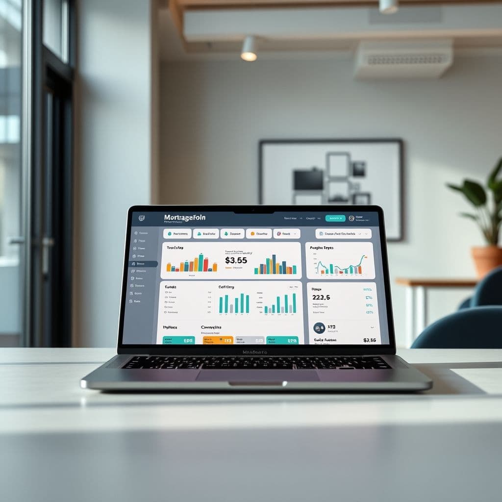 Conceptual interface of a mortgage planning dashboard.
