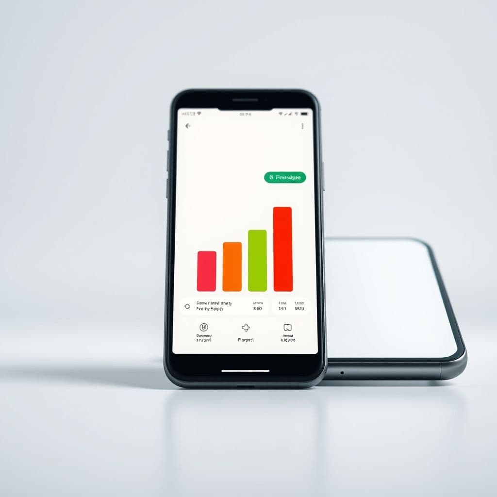A modern budgeting app interface showing financial goals and progress tracking.