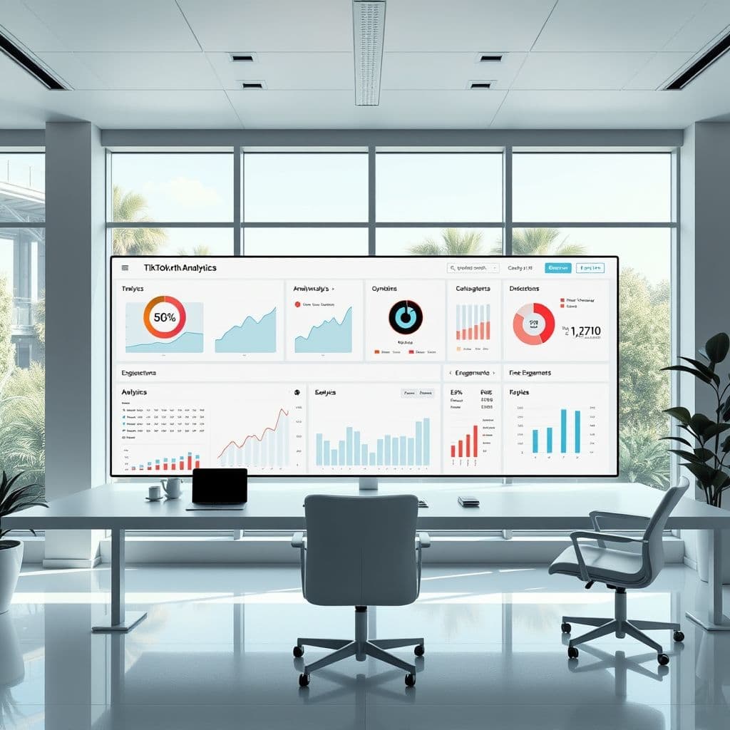 Conceptual dashboard of a TikTok growth SaaS tool.