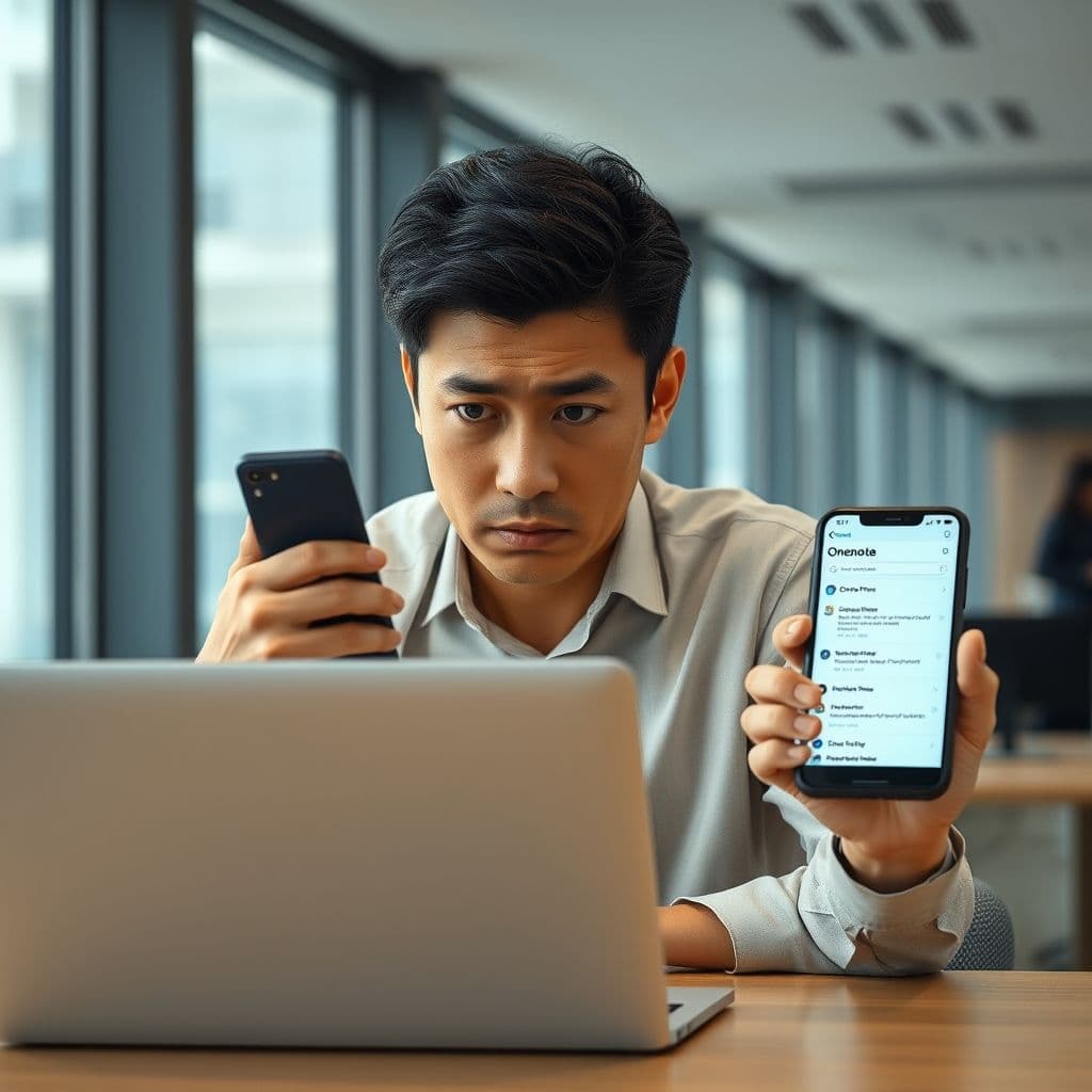 User frustrated with OneNote's syncing issues across devices.