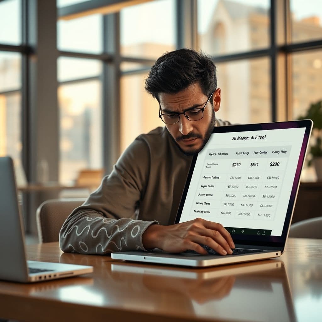 User comparing expensive AI tool prices.