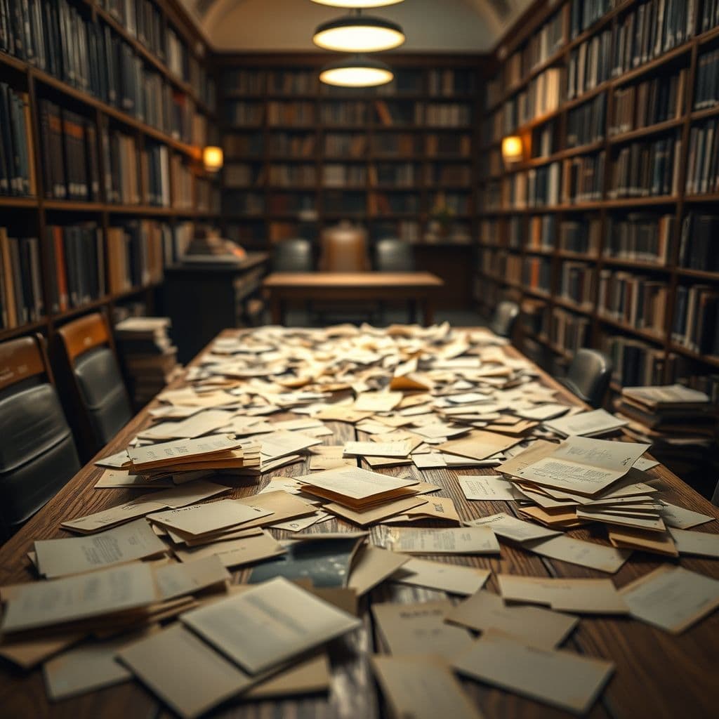 Pile of misdelivered mail with handwritten notes.