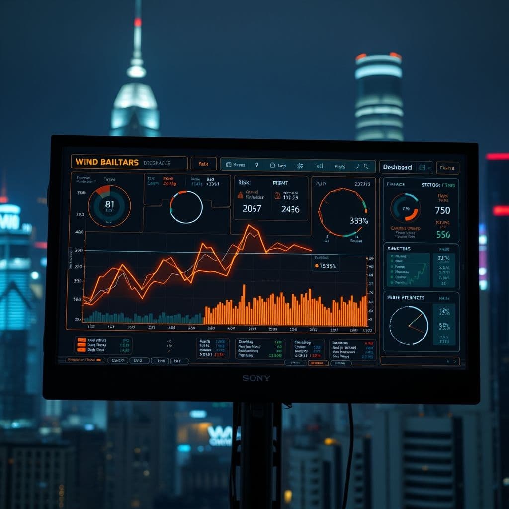 Conceptual image of a futuristic finance dashboard helping users navigate economic uncertainty.
