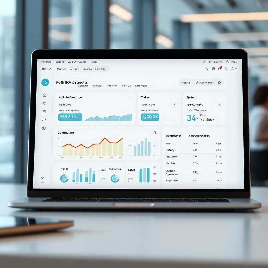 A sleek dashboard of the hypothetical Roth IRA SaaS platform.