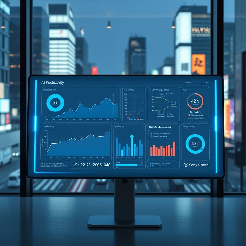 Conceptual interface of AI productivity recommendation dashboard
