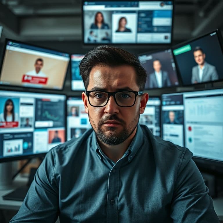 Brand manager overwhelmed by multiple social media platforms and AI content creation