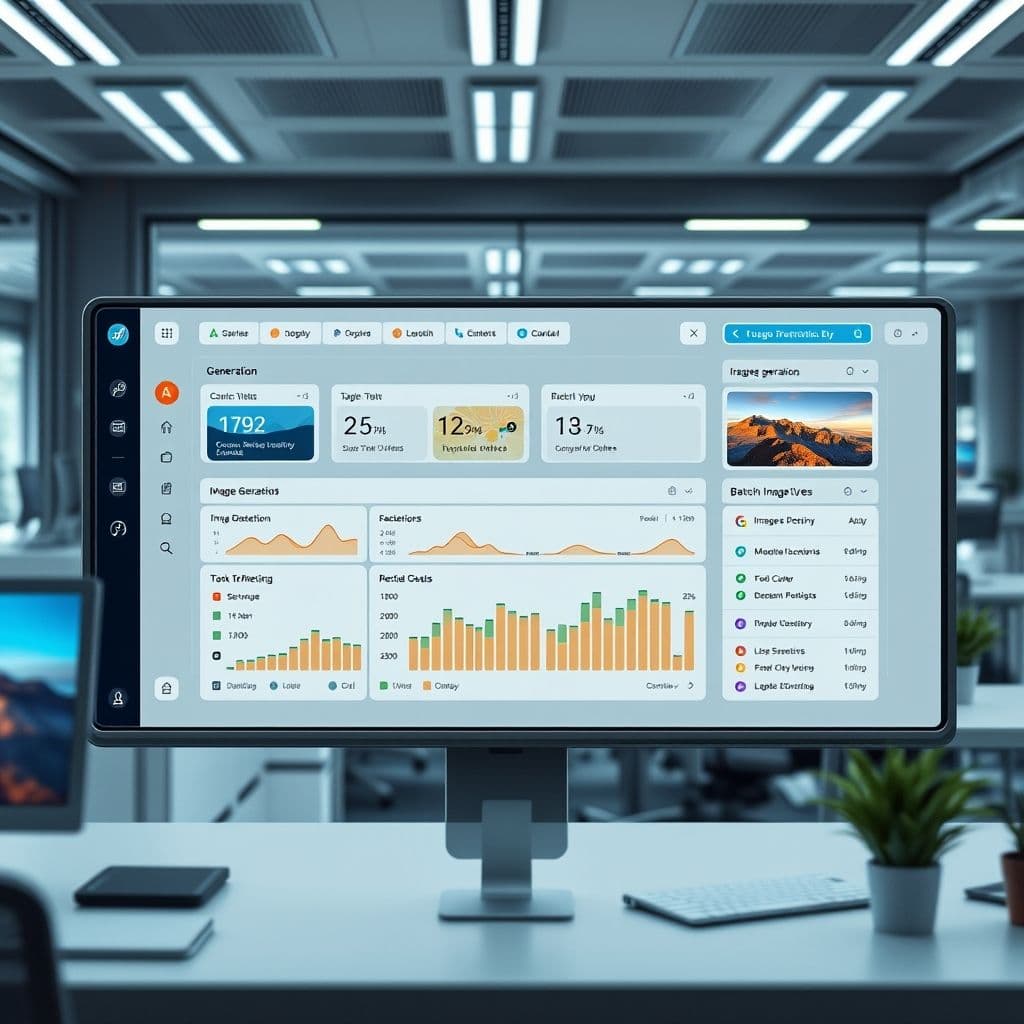 Conceptual interface of unlimited AI image generator