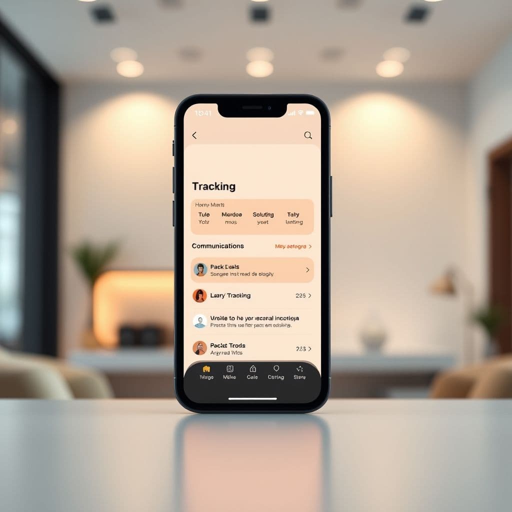 Conceptual interface of a relationship communication app showing mood tracking.