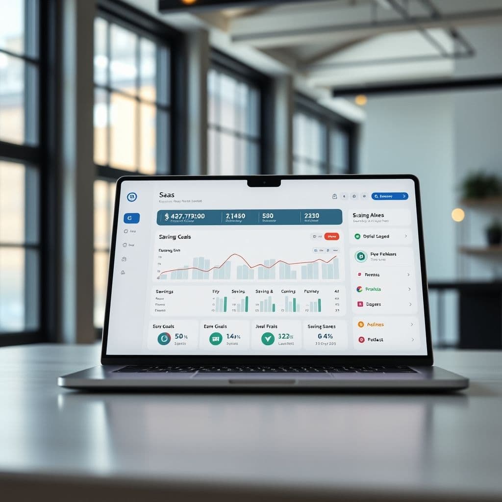 A sleek dashboard of a financial management SaaS platform.