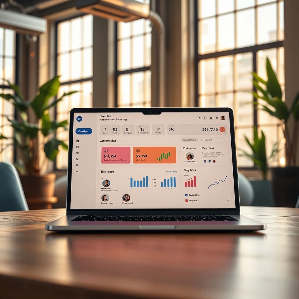 A mock-up of a SaaS dashboard for nail tech content creation.
