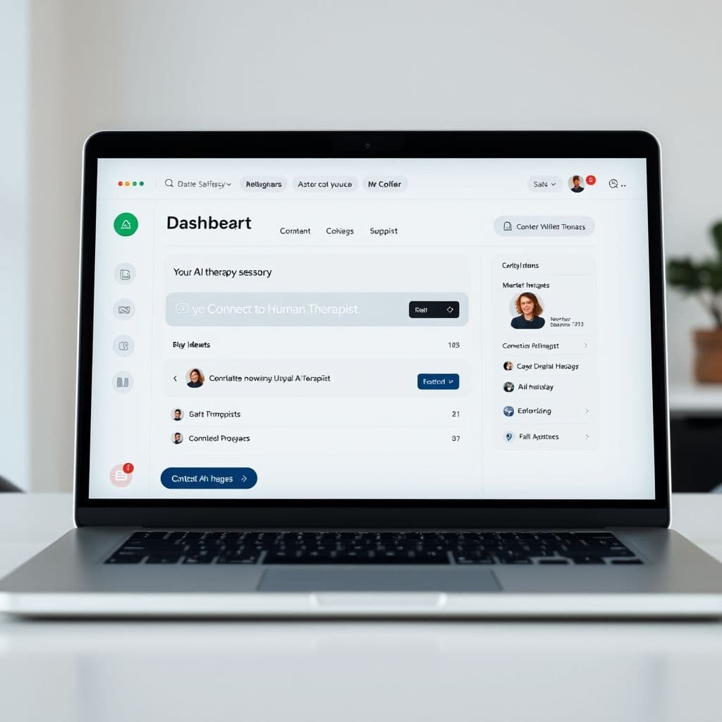 Conceptual interface of a hybrid AI-human therapy platform.