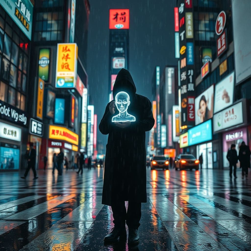 A dramatic depiction of AI misuse and ethical concerns.