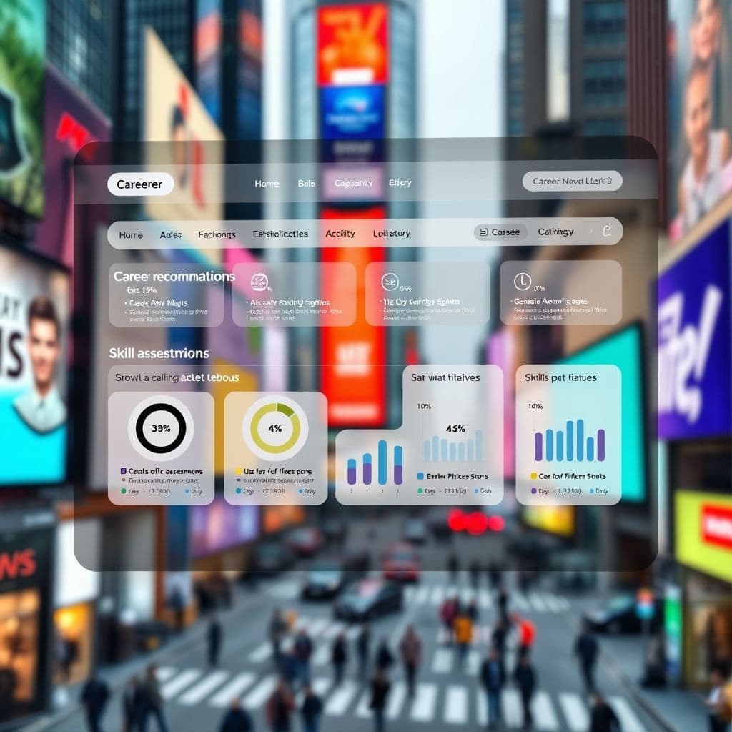 Conceptual interface of a career guidance SaaS platform