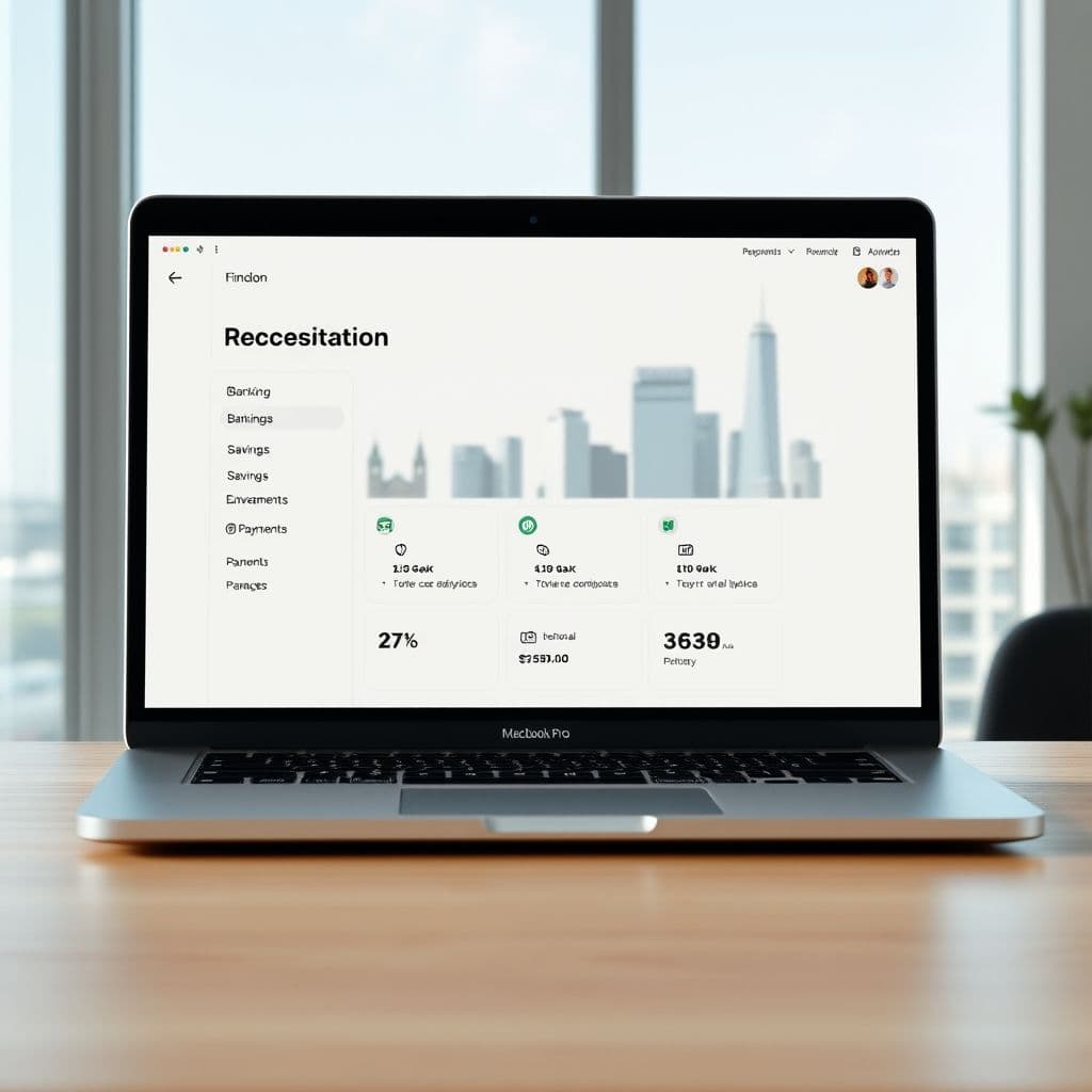 A mock-up of the all-in-one finance app interface.