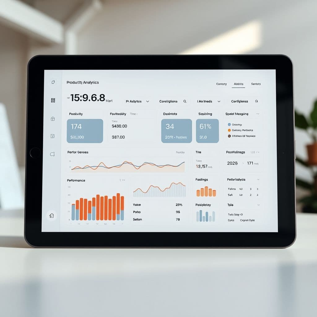 Conceptual dashboard of productivity timer SaaS application