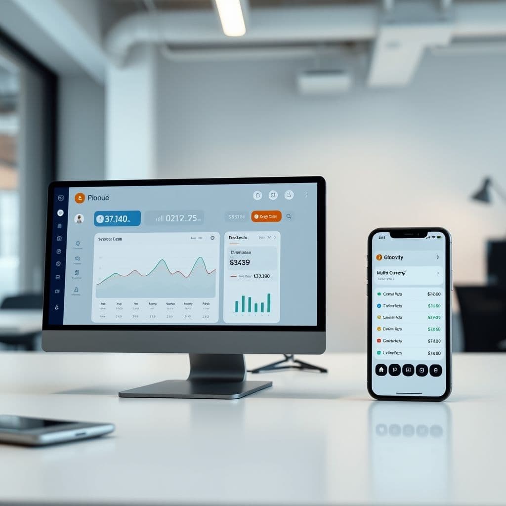 Conceptual interface of a cross-platform finance app.