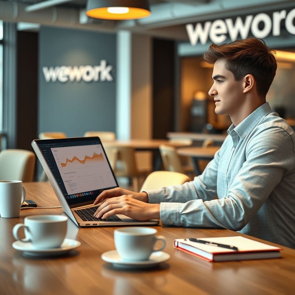 A young investor using a digital financial tracking tool on a laptop.
