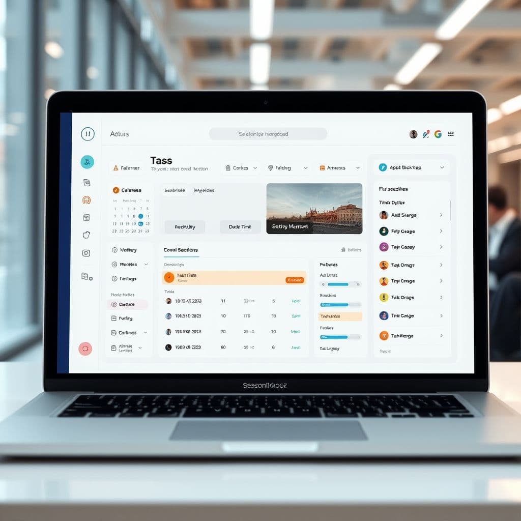 A sleek dashboard of the hypothetical task management tool.