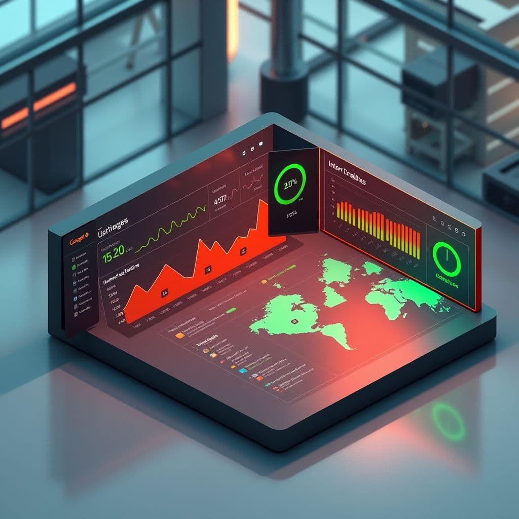 Conceptual dashboard showing service status across multiple platforms