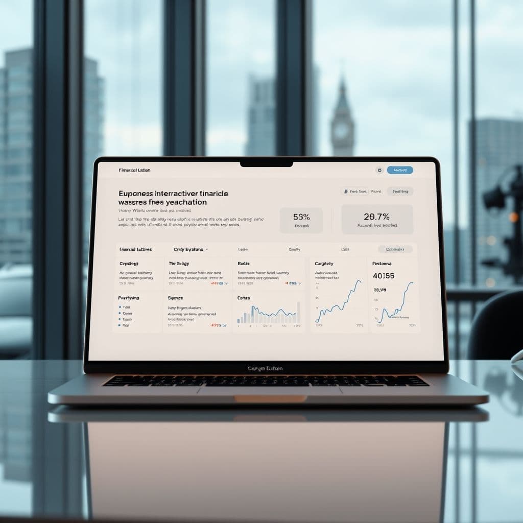 Conceptual interface of financial education SaaS platform with tutorials and automation features
