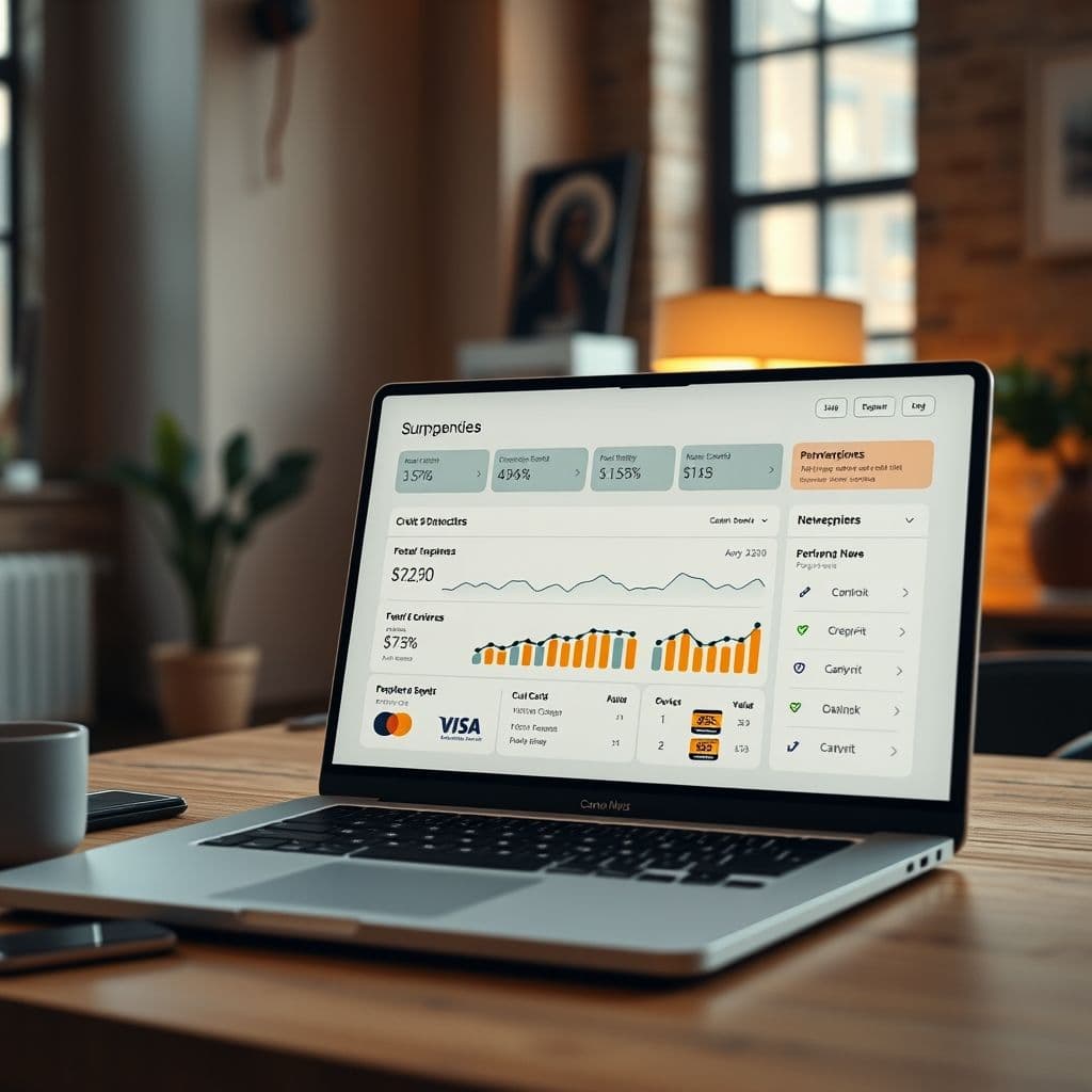 Conceptual dashboard for debt management SaaS.