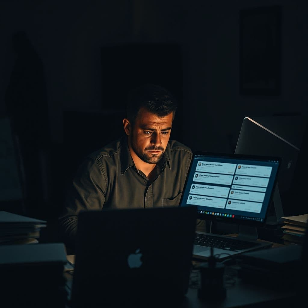 Frustrated small business owner dealing with blocked bank accounts