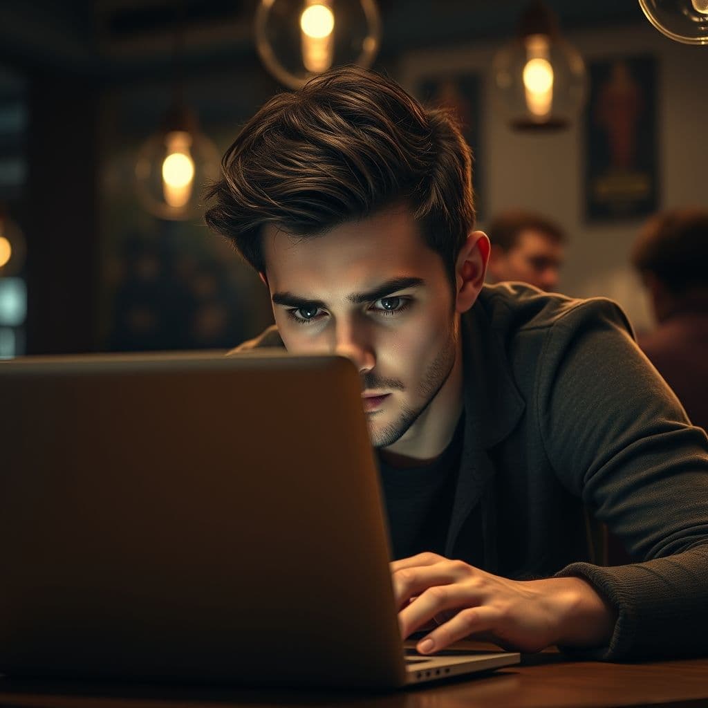 A frustrated freelancer staring at an empty client dashboard.