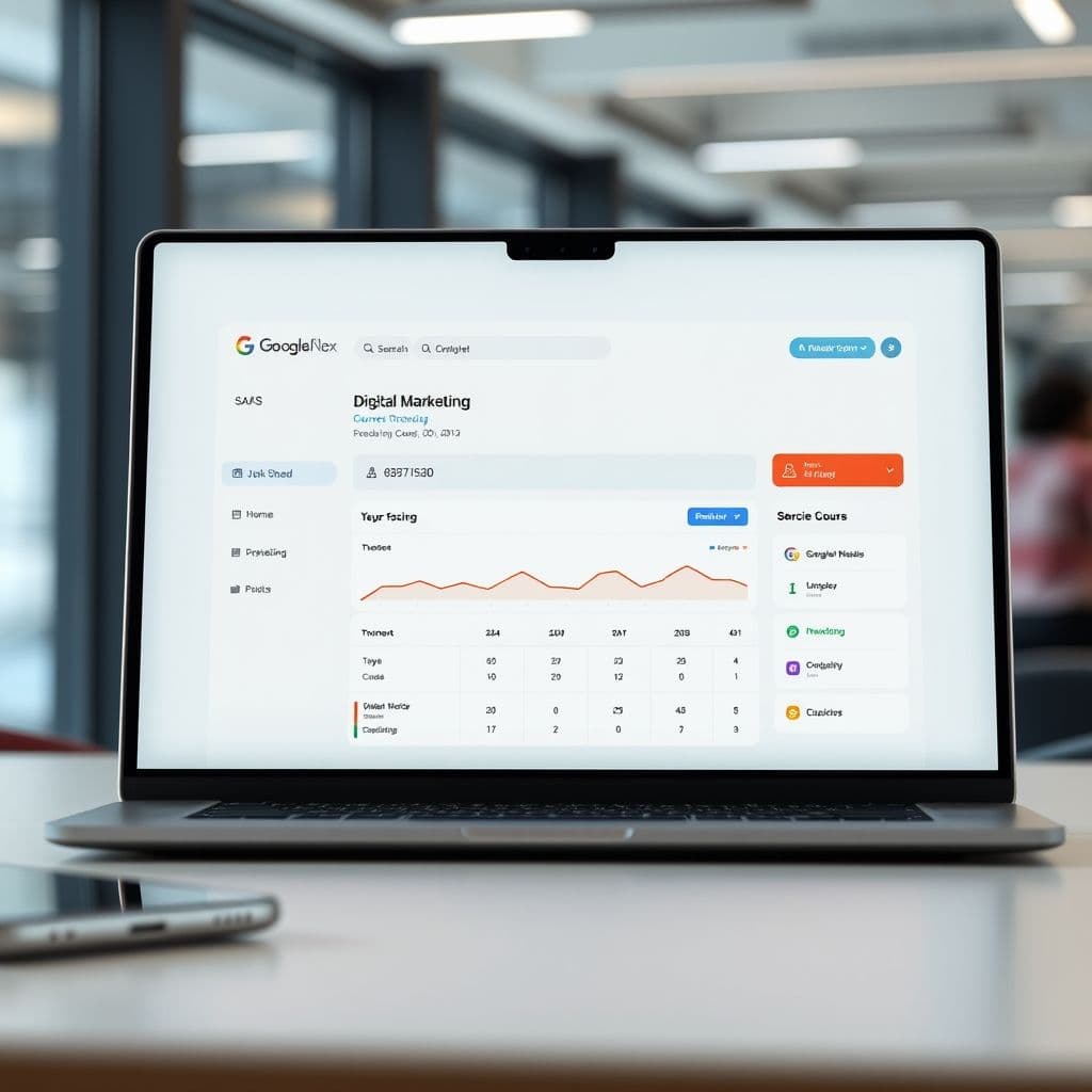 A sleek dashboard of the hypothetical digital marketing onboarding SaaS.