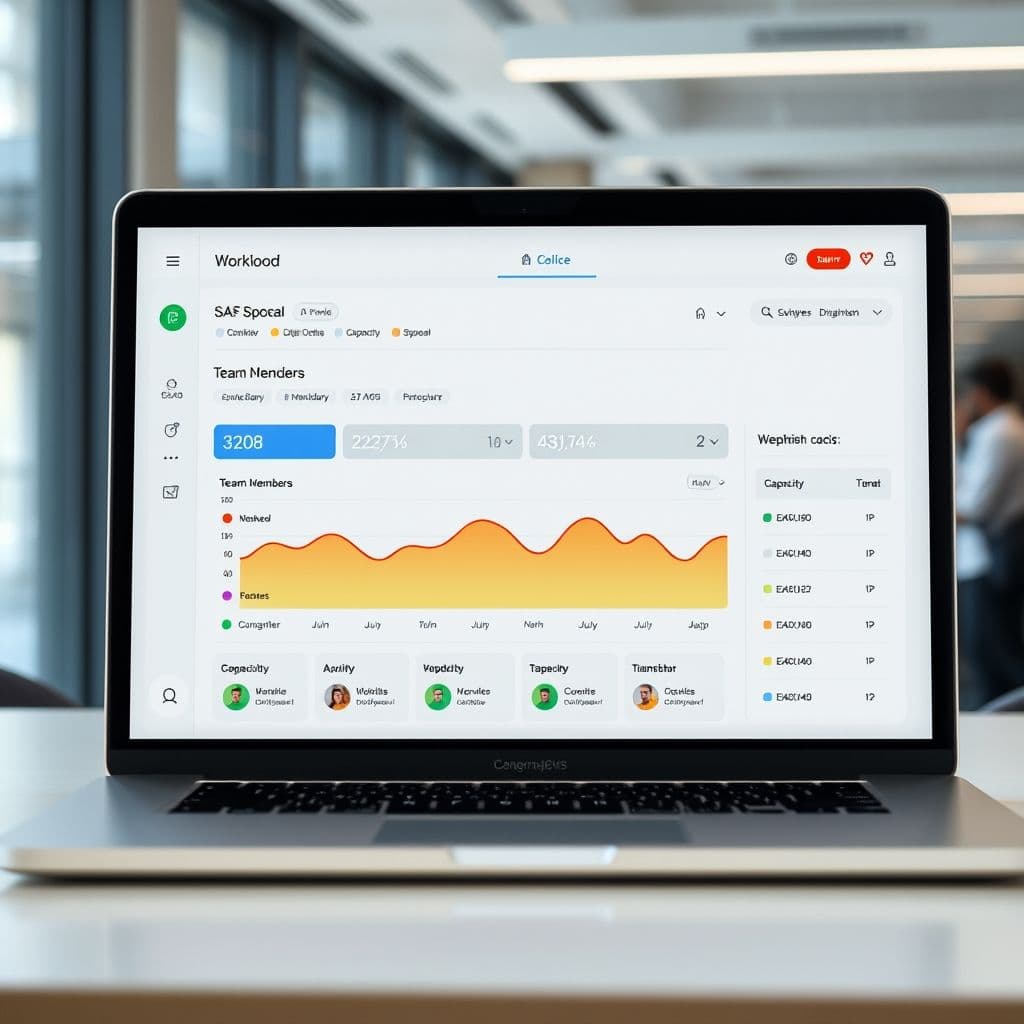 Conceptual interface of a workload management dashboard.