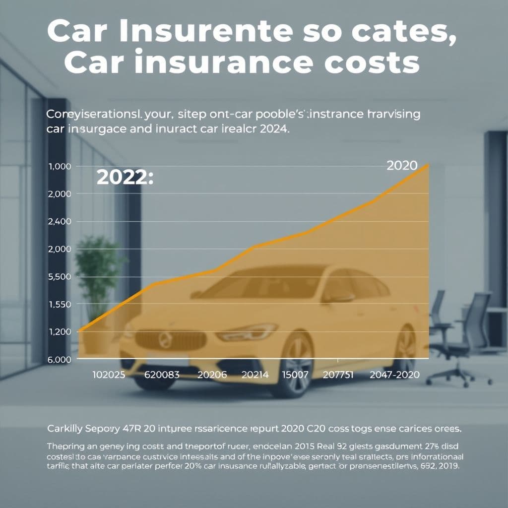 Graph showing rising car insurance costs over time.