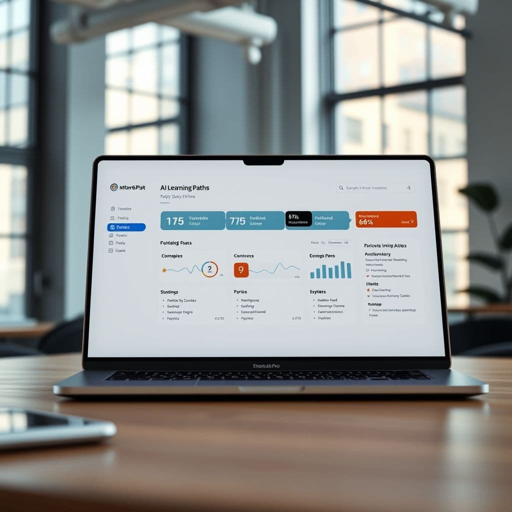 A mock-up of the personalized AI learning platform dashboard.