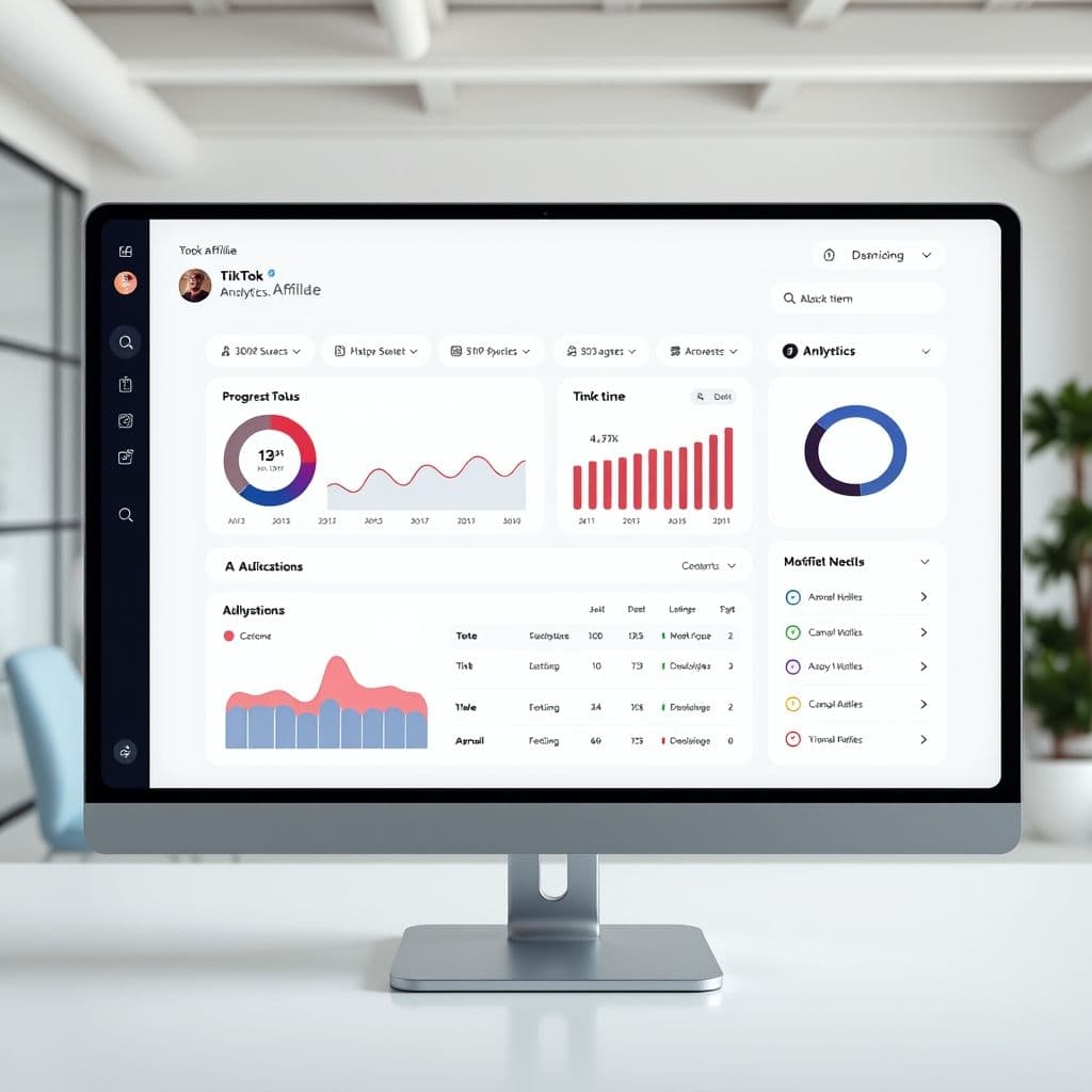 Conceptual dashboard of TikTok affiliate guidance SaaS