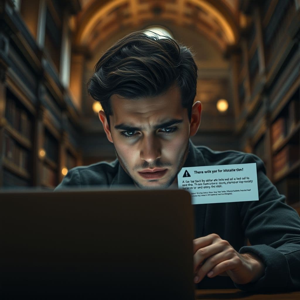 A frustrated student struggling with AI detection in academic writing.