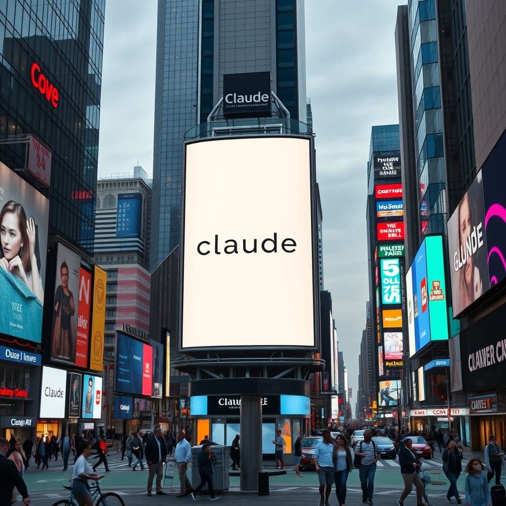 A confusing AI billboard ad that looks like a perfume advertisement.
