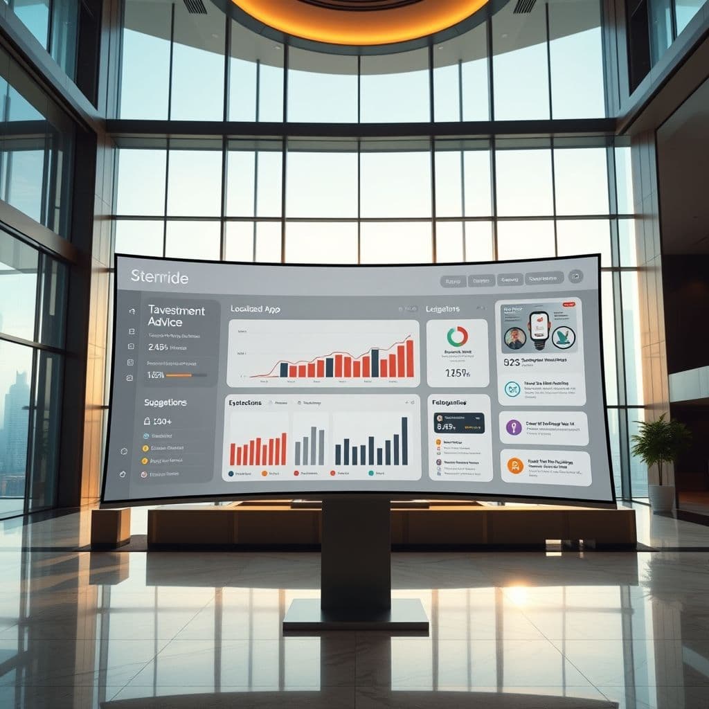 Conceptual interface of an investment guidance SaaS platform.
