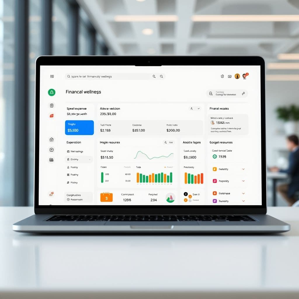 Conceptual interface of a financial wellness dashboard