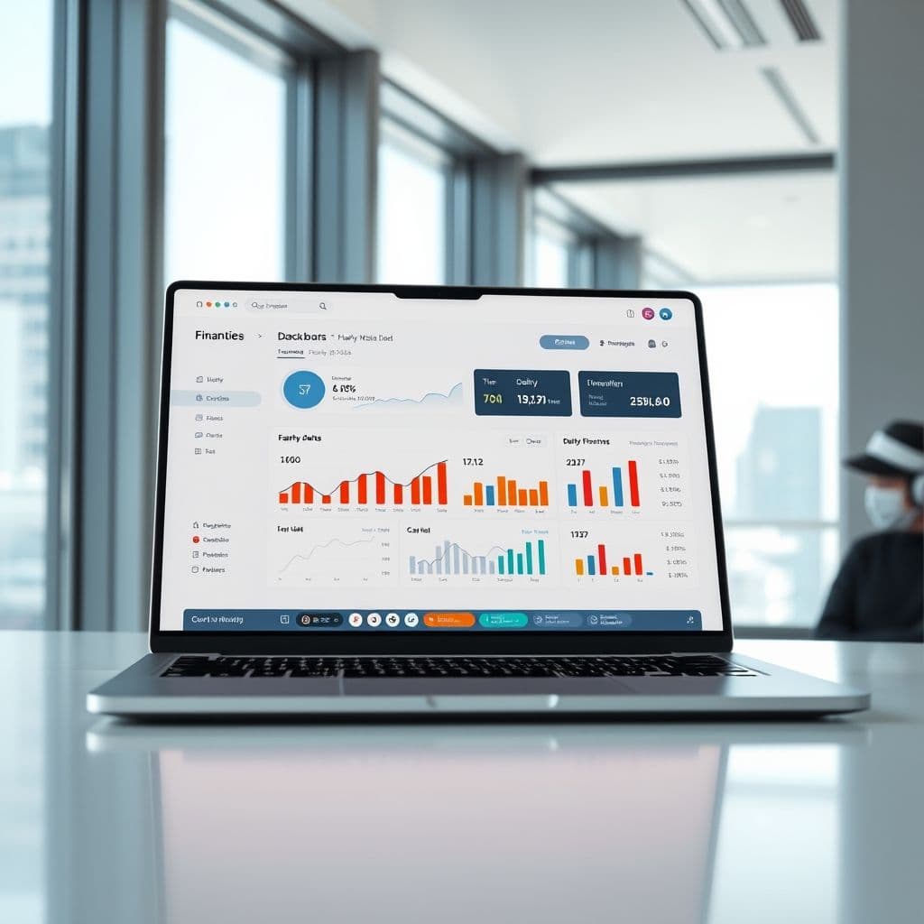 Conceptual interface of a financial management SaaS.