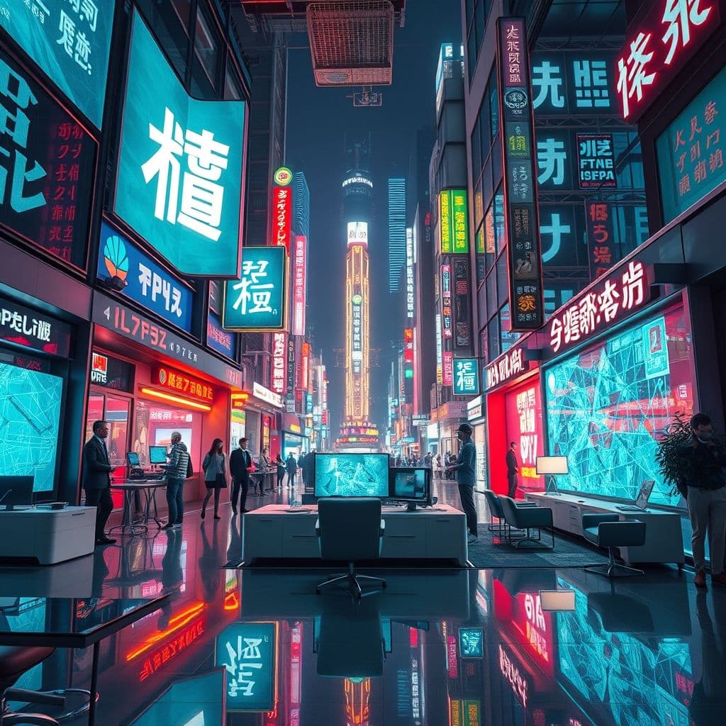 Conceptual image of AI agents working together in a digital workspace.