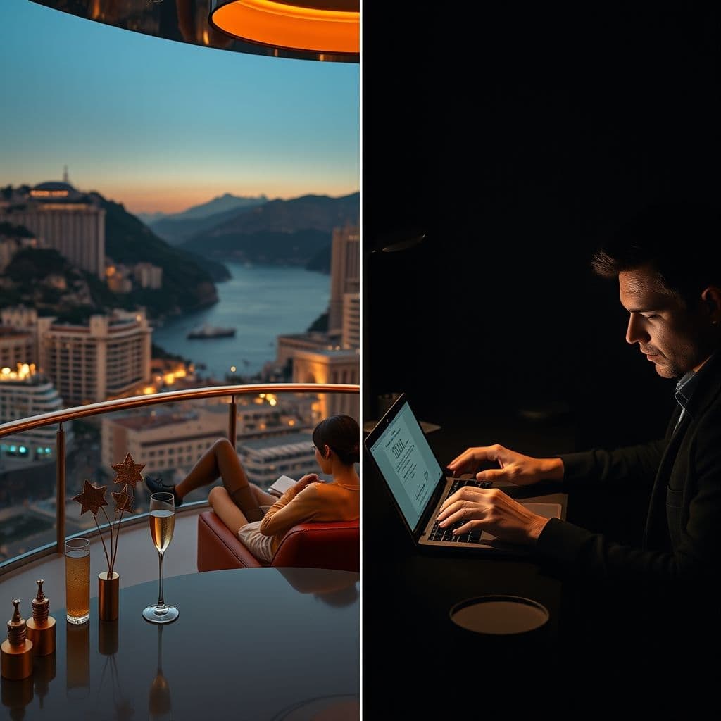 Side-by-side comparison of influencer promises vs. digital marketing reality