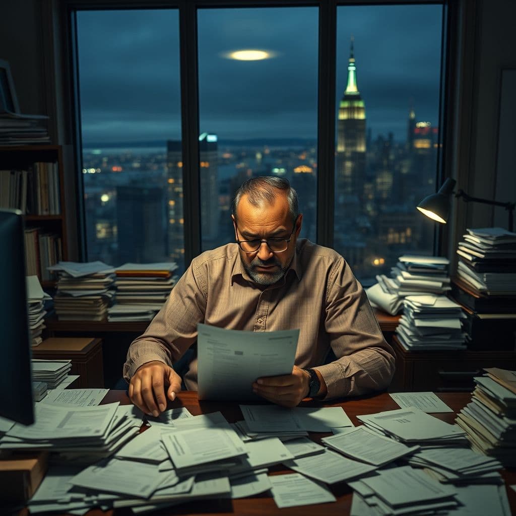 An entrepreneur feeling overwhelmed by financial stress.