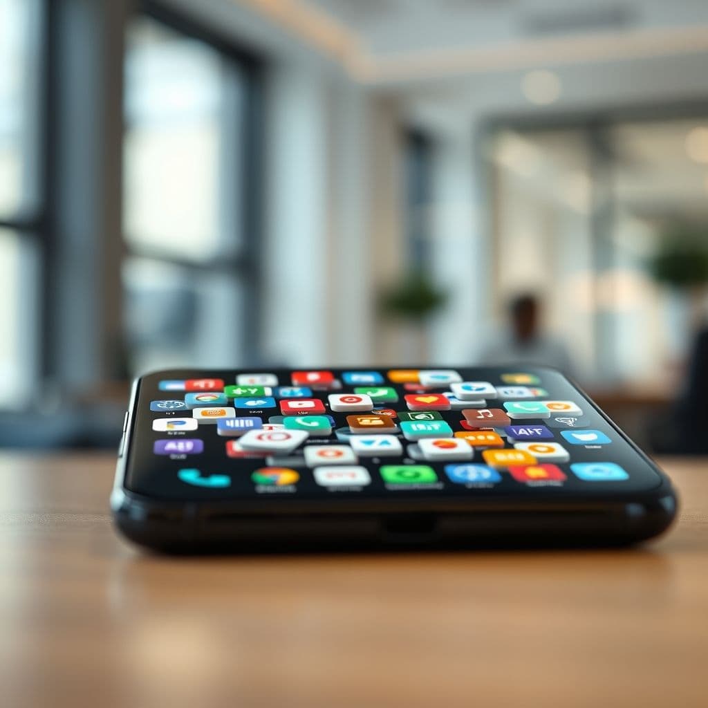 A cluttered smartphone screen filled with multiple productivity apps.