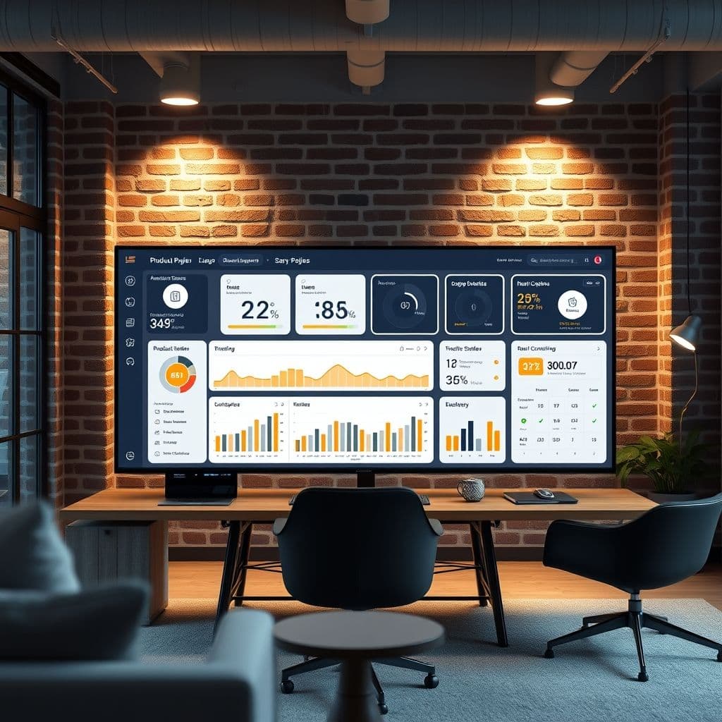Conceptual interface of an Amazon seller SaaS dashboard.
