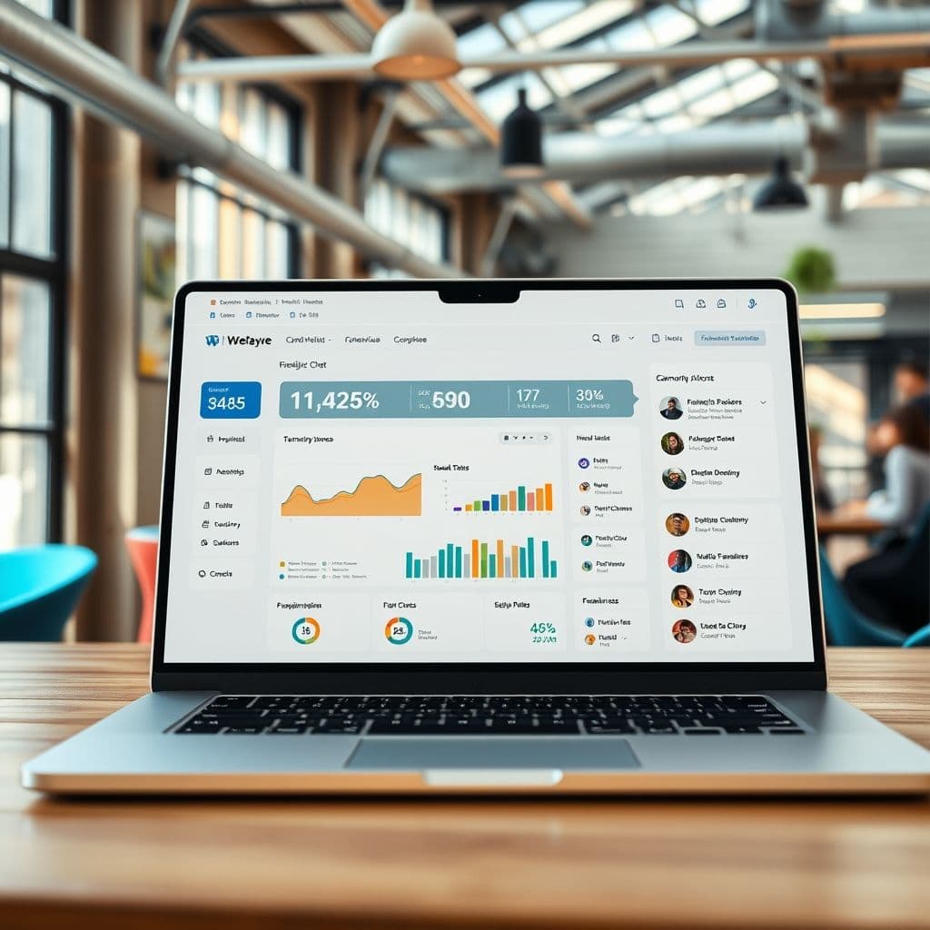 A mock-up of a SaaS dashboard for franchise owners.