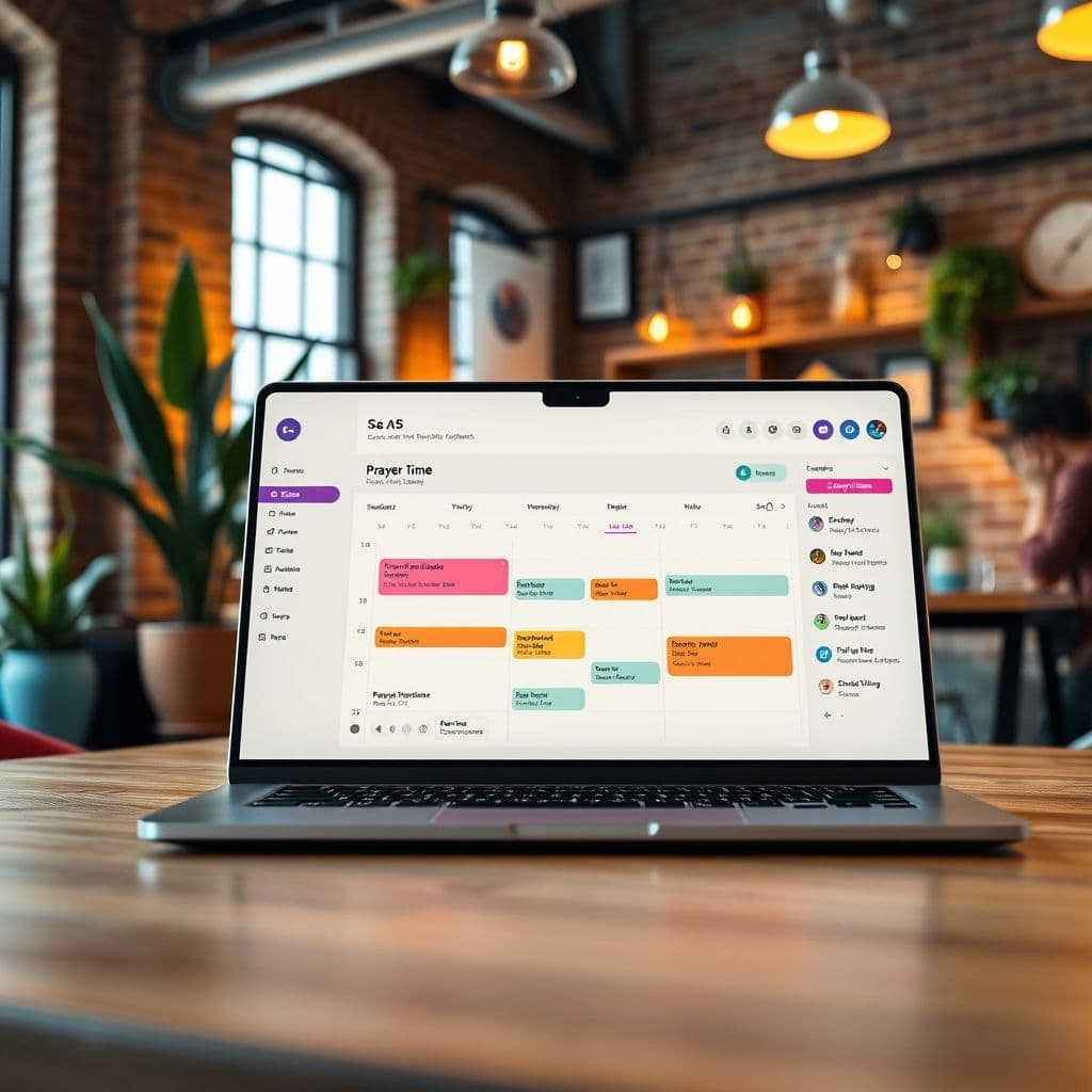 A sleek dashboard of the hypothetical scheduling app with integrated reminders.