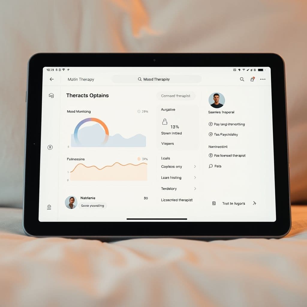 Conceptual interface of a mental health SaaS platform.